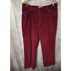 Vintage Wide Wale Corduroy Trousers Pants Womens Sz 16 Burgundy Wide Leg 90s Y2K